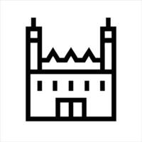 Fort icon modern art design black and white with bold outline vector