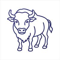 Flat bull object icon modern design concept isolated vector