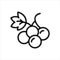 Berry fruits object icon modern art design black and white with bold outline vector