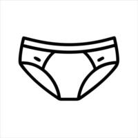Underwear object icon modern art design black and white with bold outline vector