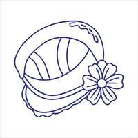 Cap object icon modern art design black and white with bold outline vector