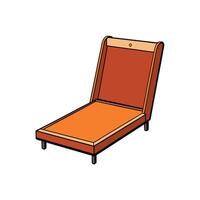 Retro orange lounge chair illustration on a white background vector