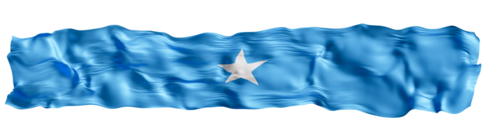 Stylized flag of Somalia waving in the wind on transparent background. Footer, header or divider. Cut out wide, panoramic element. Banner for patriotic themes or national event promotions. 3D. png