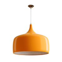 A sleek minimalist orange pendant lamp suspended from the ceiling creating a warm and inviting ambiance in a modern interior design setting png