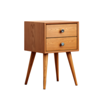 A compact and stylish wooden nightstand with two drawers featuring a clean and contemporary design that complements a variety of bedroom decor styles png