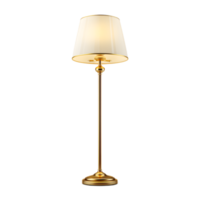 Elegant and timeless brass floor lamp with a classic ornate design perfect for adding a warm sophisticated ambiance to any living space or home office png
