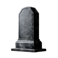 A gray granite tombstone with an arched design stands solemnly in a contemplative setting serving as a reverent memorial to honor the memory and legacy of the deceased png