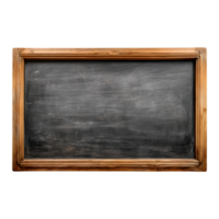 Empty vintage chalkboard in a wooden frame ready for a classroom lesson or presentation The black slate surface provides a classic educational backdrop for writing drawing or displaying information png