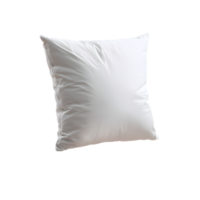 A plush fluffy white pillow resting on a plain bright background creating a serene and inviting atmosphere for relaxation and rest png