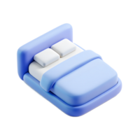 A stylish and contemporary blue bedroom set featuring a minimalist rounded bed design with soft smooth surfaces for a cozy and relaxing atmosphere png