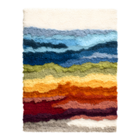 uma cativante abstrato tapete apresentando uma harmonioso mistura do vibrante cores suave texturas e geométrico listra padrões este crio uma em camadas visualmente impressionante Projeto png