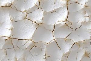 Cracked white surface texture. photo