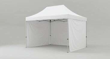Spacious White Tent with Side Walls for mockup photo