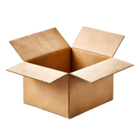 Open cardboard box container packaging carton object isolated item on transparent background png