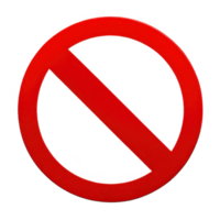 Forbidden sign red circle crossout icon warning symbol restriction on transparent background png