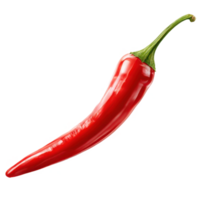 Isolated vibrant red chili pepper for cooking and spicy food concept on transparent background png
