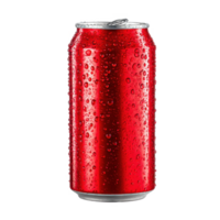 Refreshing red soda can with water droplets drink beverage refreshment on transparent background png