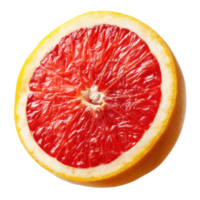 Fresh ruby citrus fruit slice close up healthy food diet concept on transparent background png