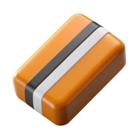 Orange rectangular block with stripes isolated on transparent background png