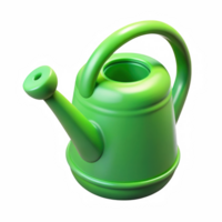Green plastic watering can image isolated on transparent background png