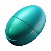 Teal capsule pill isolated on transparent background png