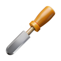 3d render of a woodworking chisel isolated on transparent background png