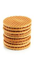 Delicious Stack of Golden Caramel Waffles Perfect for Dessert or Snack photo