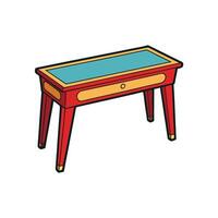 Retro style console table with storage drawer illustration vector
