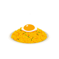 An image of an egg on top of rice png