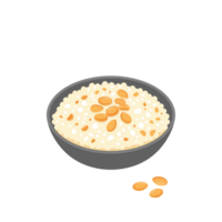 A bowl of rice with almonds in it png