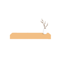 A vase with a branch in it sitting on a shelf png