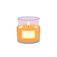 Candle icon with a label on the glass png