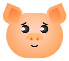 Pig face with eyes on transparent background png