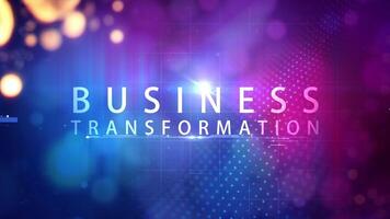 Abstract animation of Business Transformation glow silver text effect animation video