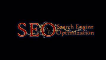 SEO glow red neon text spark lightning glitch effect video