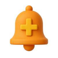 A bell with a yellow plus sign on it png