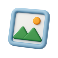 A square picture with a mountain and sun in the middle png