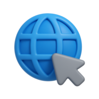 The world icon with a mouse cursor png