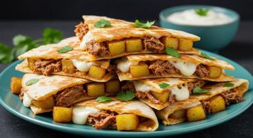 slow cooker pulled pork quesadillas photo