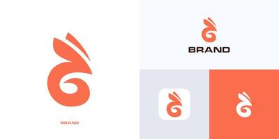 Rabbit animal logo icon design illustration element, Mascot symbol bunny or hare sign with flat color and minimalist style concept for brand identity and business vector