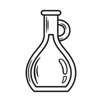 A minimalist illustration of an elegant olive oil bottle featuring a slender neck and a stylish handle. design captures the essence of culinary simplicity and refinement, ideal for food-related themes vector