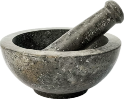Elegant stone mortar and pestle for culinary and medicinal use png