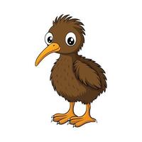 Cute cartoon kiwi bird isolated on white background vector