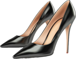 Elegant Black High Heels with Sleek Design and Pointed Toes png