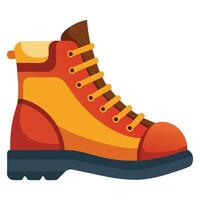 Work boot Hiking flat design isolated on white background vector
