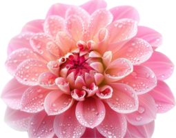 Close-Up View of Pink Flower with Dew Drops on Petals png