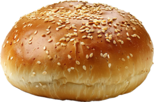 Freshly Baked Sesame Seed Bun with Golden Brown Crust Detail png