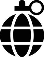 Modern and stylized black and white globe grenade icon for various design projects vector