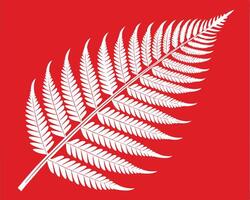 Elegant white fern leaf graphic design on a vibrant red background for various purposes vector