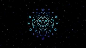 Leo zodiac sign with a glowing or dynamic design. Perfect for astrology-themed projects, horoscopes, zodiac videos, celestial presentations, and spiritual or mystical content. video